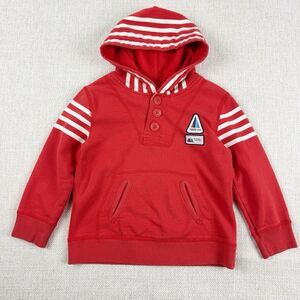 Genuine Kids From OshKosh Orange White Stripes 3 Button Pullover Hoodie Size 4T